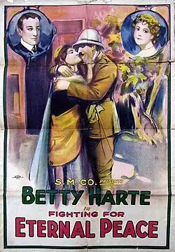 Betty Harte protagonista en Fighting for Eternal Peace - Póster de la película (1918)