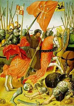 Santiago Matamoros en una ilustración medieval.